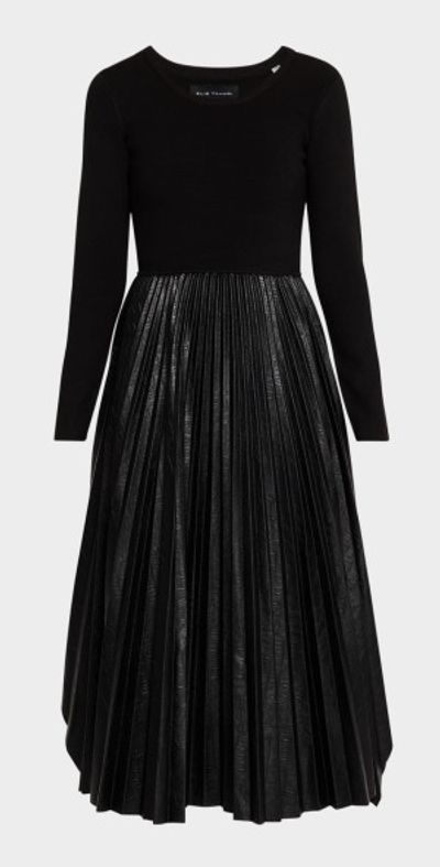 strapless open back dress Fete Vegan Leather Pleated Skirt Maxi Dress main image 1