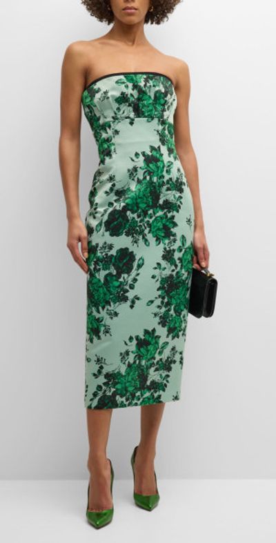 Emilia Wickstead - Adalina Strapless Floral Empire-Waist Sheath Midi Dress