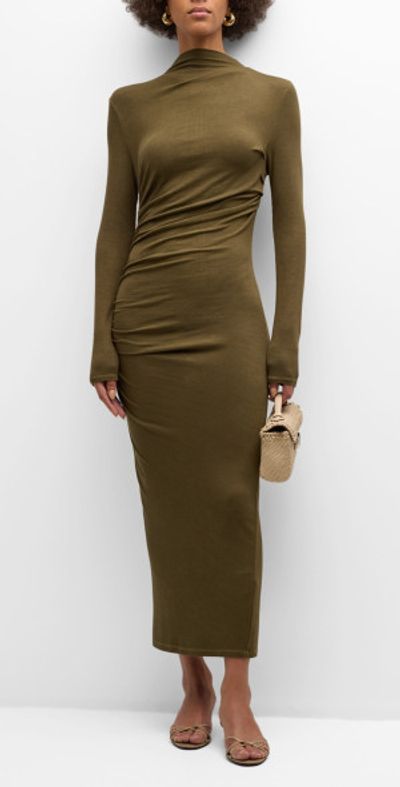 enza costa silk rib ankle length tank dress Short Sleeve Long Formal Dress: Mac Duggal 68229 Apple Green / 4