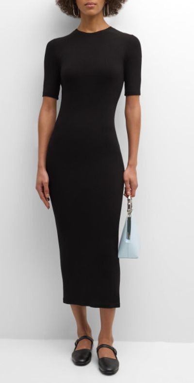 enza costa black dress ENZA COSTA Size XS Black Viscose Blend Ribbed Sleeveless Dress – Sui  Generis Designer Consignment