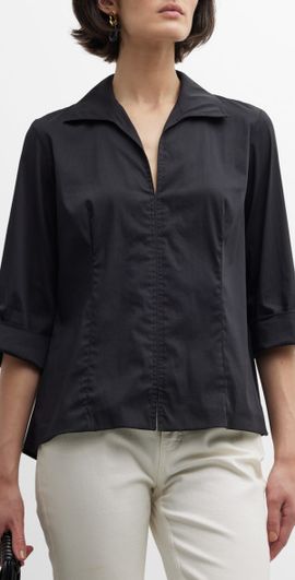 Finley 3/4-Sleeve Stretch Cotton Swing Shirt