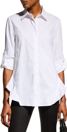 Finley Agatha Side-Flounce Poplin Shirt