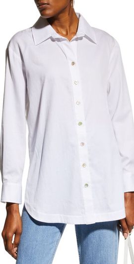 Finley Solid Cotton Lawn Boyfriend Shirt