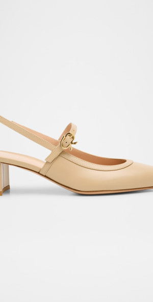 Gianvito Rossi - Calfskin Mary Jane Slingback Pumps