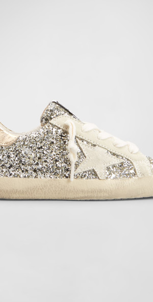M I Shoes Mi.iM Alex Rubber Sole Lace-up Glitter Leather Star Sneakers Product