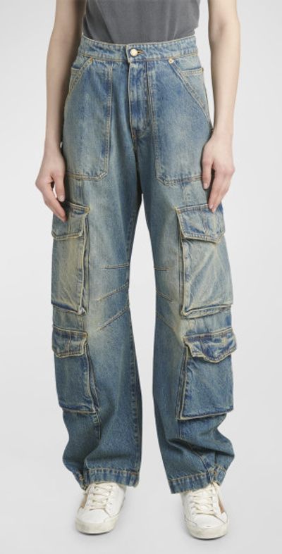 Golden Goose Low-Rise Wide-Leg Cargo Jeans