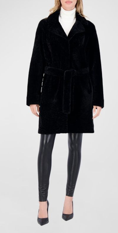 Gorski Reversible Lamb Shearling Belted Stroller Coat