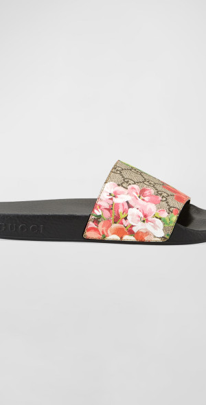 Floral Gg Supreme Slides GUCCI Supreme Tiger Floral Embroidered