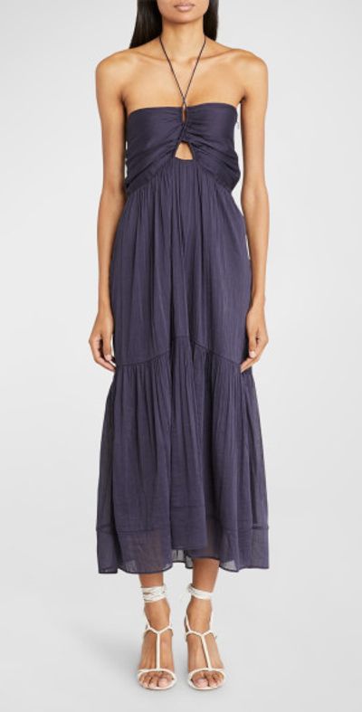 Isabel Marant - Birona Keyhole Halter Tiered Midi Dress