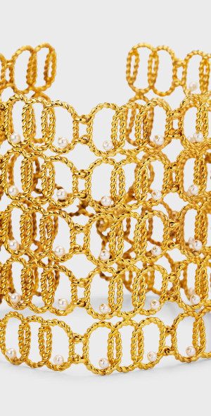 Joanna Constantine Statement Mesh Fringe Necklace