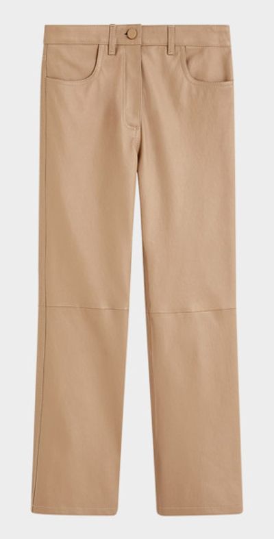 Joseph Duke Cropped Straight-Leg Leather Pants
