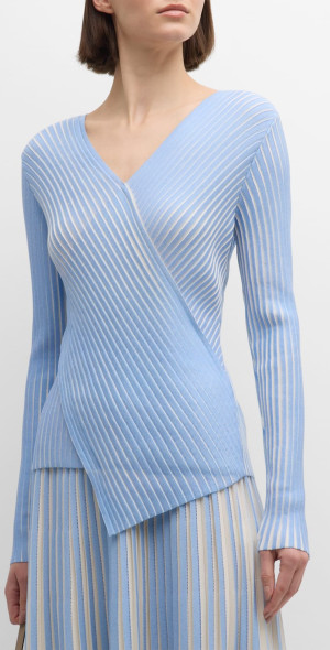 Lafayette 148 Drop Shoulder Sweater in Cloud Multi