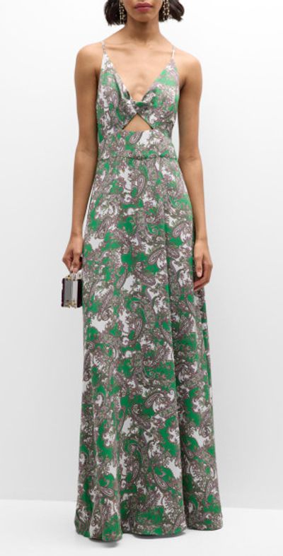 L'Agence - Paisley Porter Twist-Front Maxi Dress L'Agence - Paisley Porter Twist-Front Maxi Dress