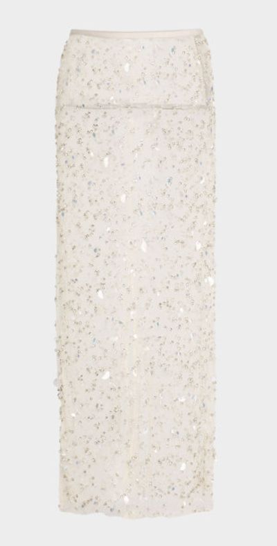 LAPOINTE Embellished Mesh Maxi Pencil Skirt