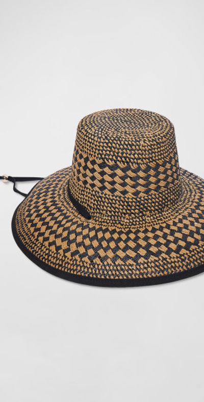 Lele Sadoughi, Brielle Straw Hat Lele Sadoughi Brielle Checkered Straw Hat | Shopbop main image 3