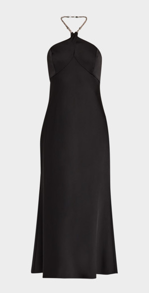 Alston Halter Rhinestone Midi Dress