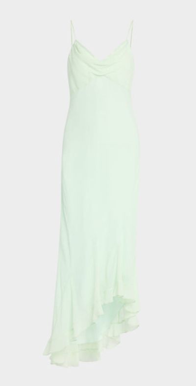 LoveShackFancy Chesley High-Low Slip Dress