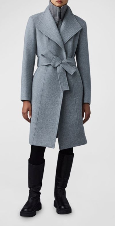 Mackage Norita Double-Face Belted Wool Coat