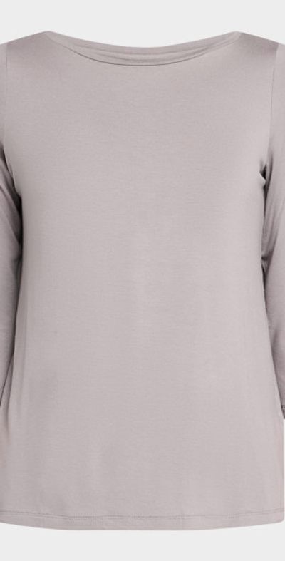 Majestic Filatures Soft Touch 3/4-Sleeve Pleat Back Crewneck Tee