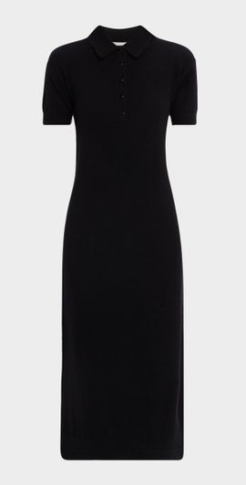 MARIA MCMANUS Short-Sleeve Cashmere Knit Midi Polo Dress