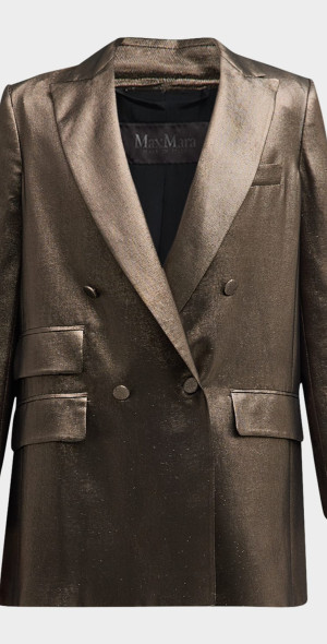 【関税込み】max mara 'Edro' blazer Max Mara - Edro Metallic Silk Blazer Jacket