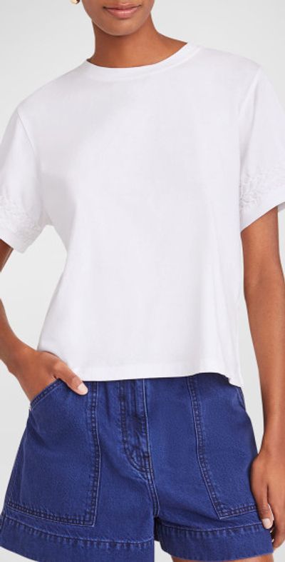 Merlette Cooper Smocked Crewneck Jersey Top