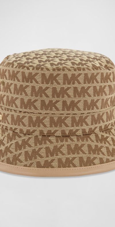 Michael Kors Brown Monogram Bucket Hat Topi MICHAEL KORS MK MONOGRAM DARK BROWN BUCKET HAT - OS  main image 2