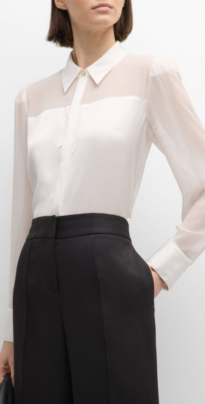 sheer satin blouse