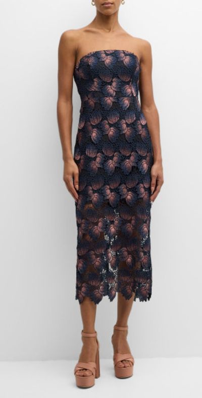 navy blue lace dress with sleeves Verity Navy Lace Long SLeeve Mini Dress - 14