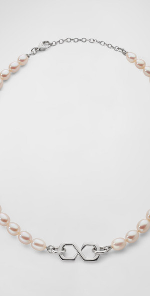 Monica Rich Kosann - Sterling Silver The Symbol Pearl Infinity Necklace