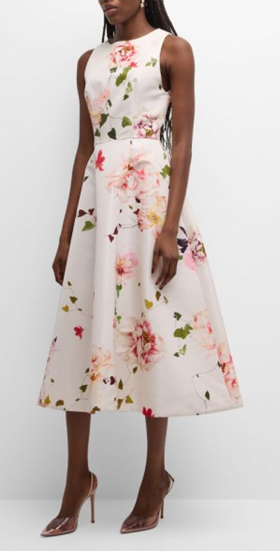 knee length dresses for ladies Pearl Embroidered Cocktail Dress 4 / Creme main image 1