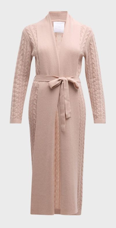 Neiman Marcus Cashmere Collection Cashmere Cable-Knit Robe