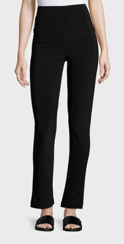 Norma Kamali Boot-Cut High-Waist Pants, Black