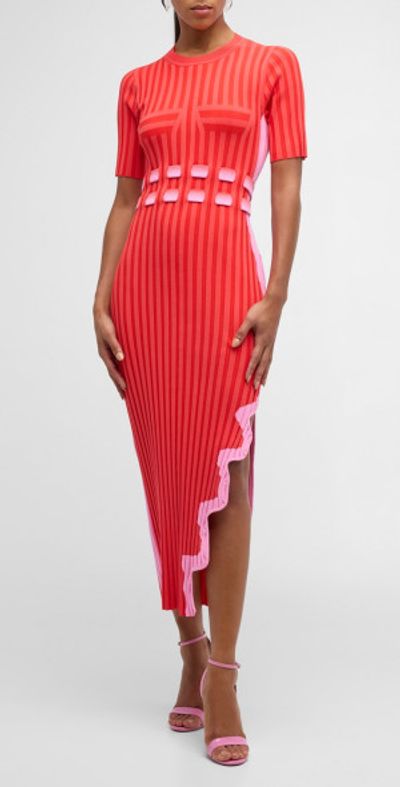 PH5 - Jodie Pleated Asymmetric Wavy Long Dress