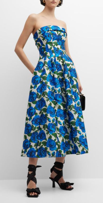 Philosophy di Lorenzo Serafini Floral Strapless A-Line Midi Dress