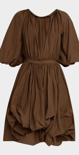 Philosophy di Lorenzo Serafini Plunging Puff-Sleeve Balloon Dress