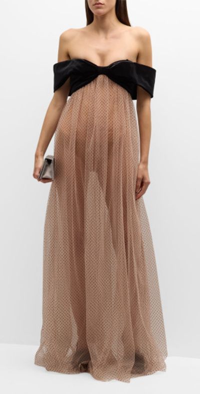 Philosophy di Lorenzo Serafini - Sheer Polka Dot Off-The-Shoulder Dress Philosophy di Lorenzo Serafini - Sheer Polka Dot Off-The-Shoulder Dress