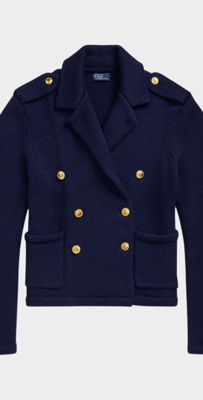 Polo Ralph Lauren Double-Breasted Wool Sweater Blazer