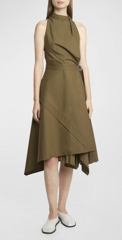 proenza schouler asymmetric dress PROENZA SCHOULER Selene asymmetric draped stretch-crepe maxi dress