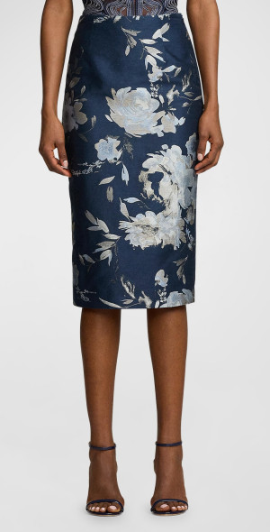 Ralph Lauren Collection - Whitley Floral Jacquard Pencil Skirt