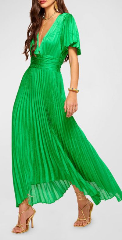 ramy brook green dress Ramy Brook Tatiana High Neck Maxi Dress in Garden Green