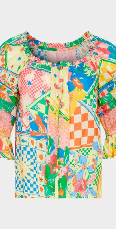 Ramy Brook Lula Garden Puff-Sleeve Top
