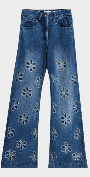 Joss Printed Silk Wide Leg Pant Ivory Floral - Ramy Brook