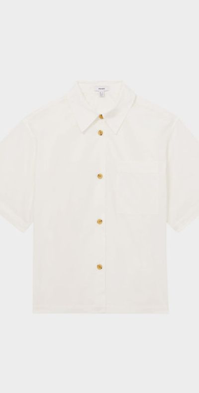 Reiss Jordan Boxy Button-Down Cotton Shirt