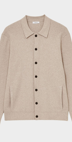 Reiss - Men's Saint Ribbed Cardigan