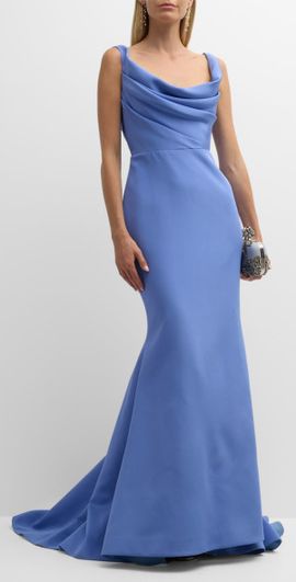 Romona Keveza - Off-The-Shoulder Draped Cocktail Dress