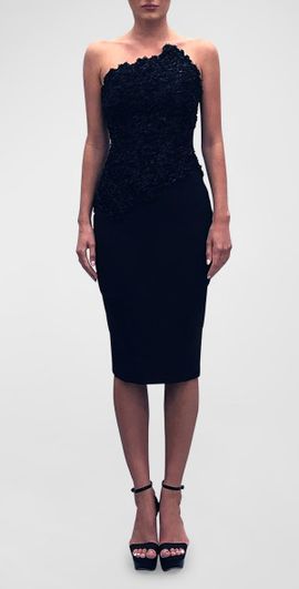 Romona Keveza - Off-The-Shoulder Draped Cocktail Dress