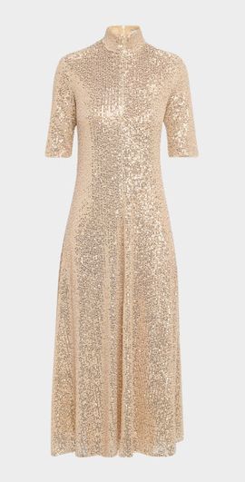 Rosetta Getty Zip-Up Sequined Midi Dress