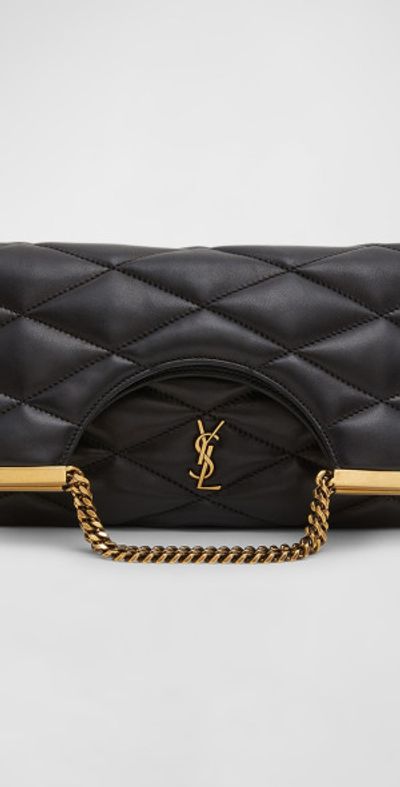 Saint Laurent Cerniera YSL Quilted Leather Top-Handle Bag