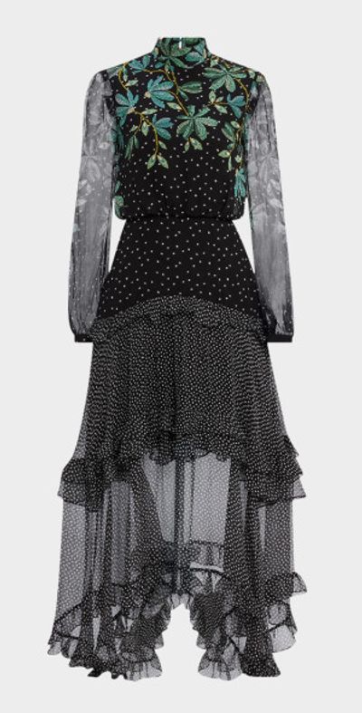 knee length dresses for ladies Saloni // Floral Grace Off Shoulder Dress  VSP Consignment